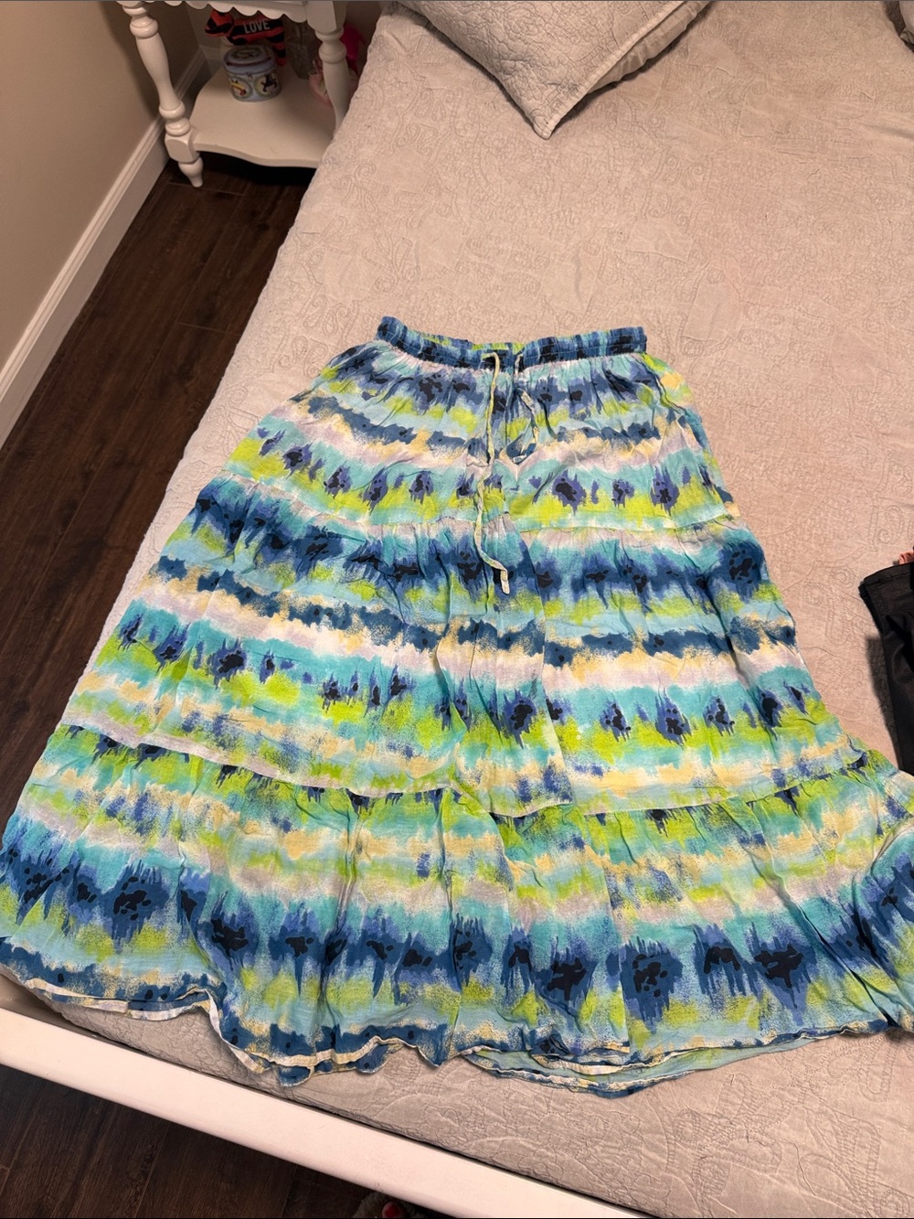 tropical summery midi skirt